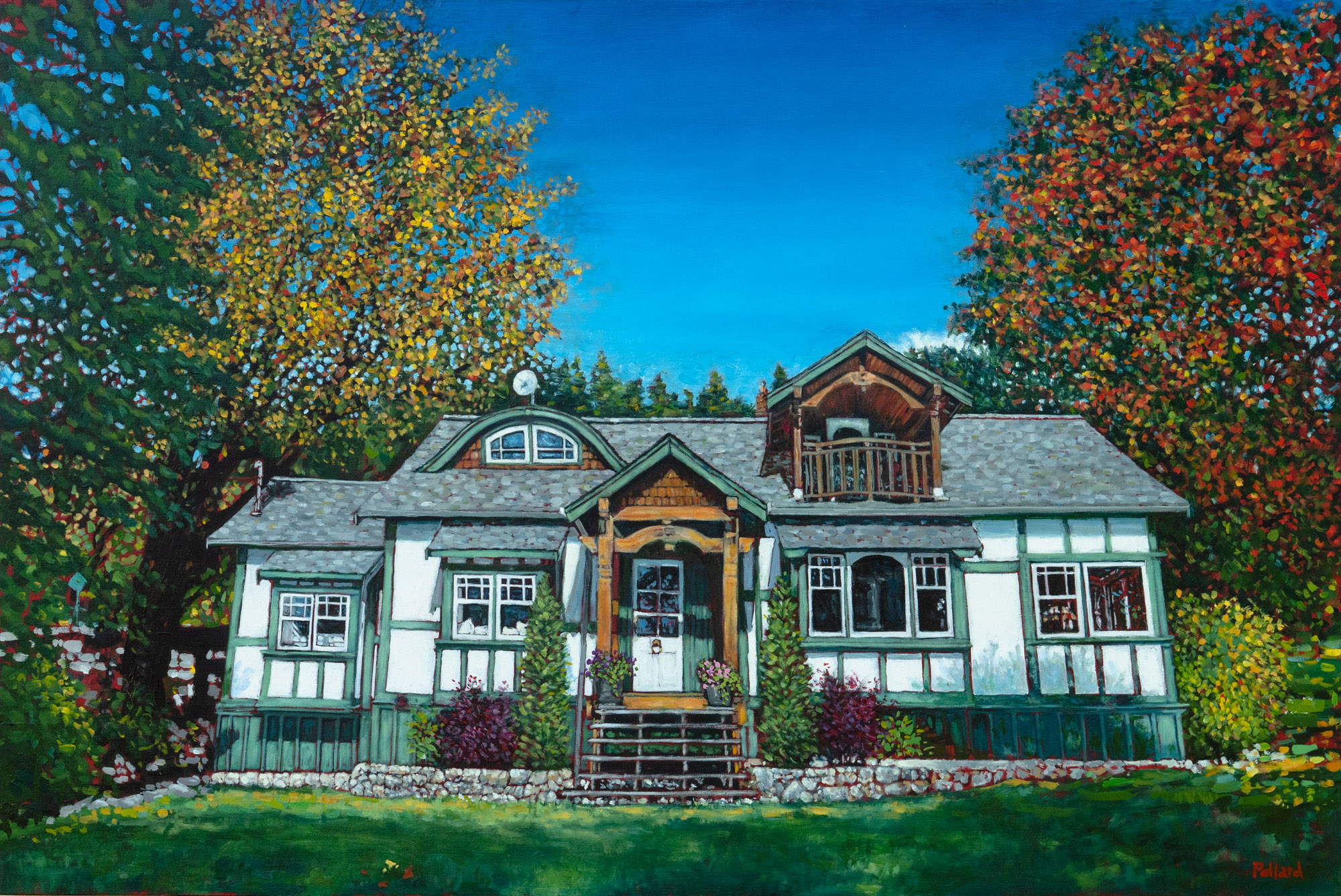 The Doctor's House architectural portrait of a historical old home on Pender Island