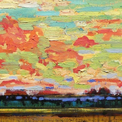 Evening Sky | Visceral Landscapes | Artist | Kim Pollard | Canadian Artist | Prairie Painting