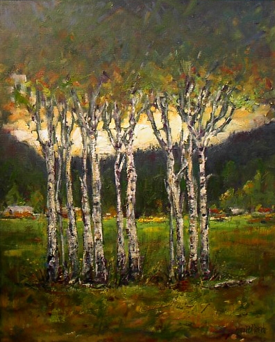 Aspen Grove | Landscape Painting | Kim Pollard | Canadian | Artist | British Columbia | Aspen Trees