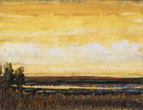 Yellow Sky at Night | Visceral Landscapes | Kim Pollard | Canadian Artist | Abstract Landscapes